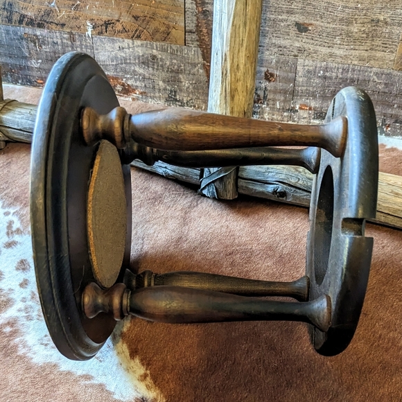 Vintage 80's Wood Wine Glass Holder - Picture 4 of 12